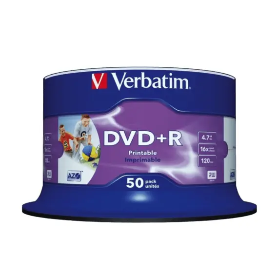 2 - Printable 50*Cake DVD+R Verbatim, 4.7GB, 16x, full no id