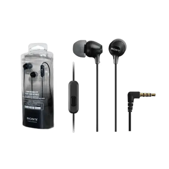 2 - Earphones SONY MDR-EX15AP, Mic on cable, 4pin 3.5mm jack L-shaped,...