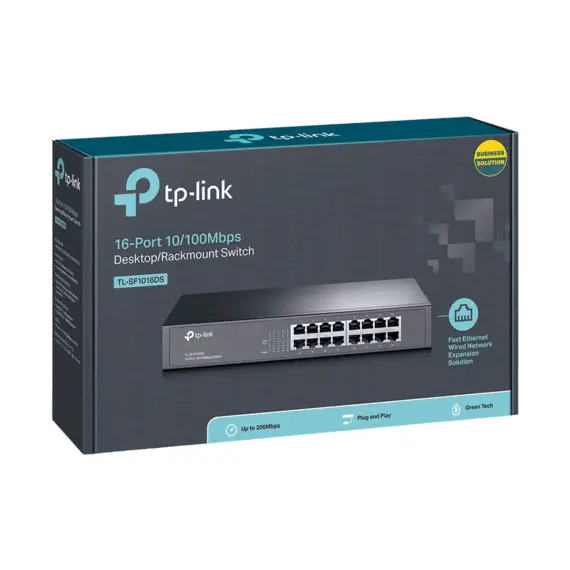 16-port 10/100Mbps Desktop Switch TP-LINK " TL-SF1016DS", 13" Rack Mount,...