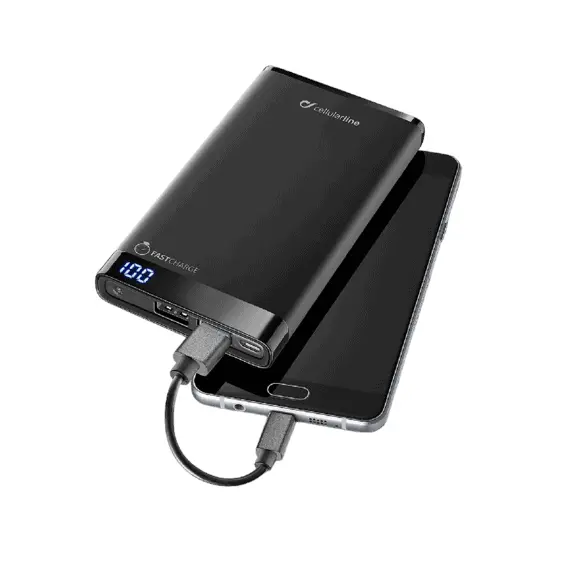 4 - Power Bank Cellularline 8000mAh USB C, slim, Black