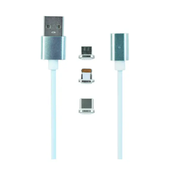 3 - Magnetic cable combo Type-C/Apple/MicroUSB 1.0 m, Silver, Cablexpert,...