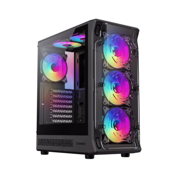 4 - Case EATX GAMEMAX Starlight 2 AB, w/o PSU, 0.4mm, 6x120mm ARGB, Front...