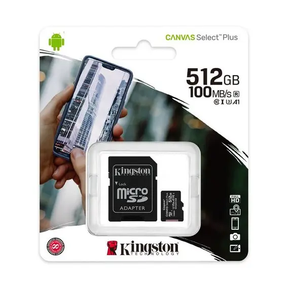 3 - .512GB MicroSD (Class 10) UHS-I (U3) +SD adapter, Kingston Canvas...