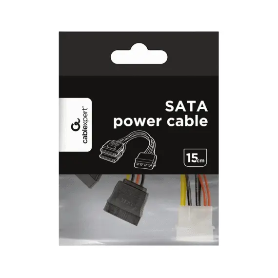4 - Cable Serial ATAx2 30 cm, Power, Cablexpert, CC-SATA-PSY-0.3M
