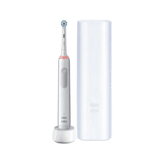 4 - Electric Toothbrush Braun PRO 3500 White +Travel Case