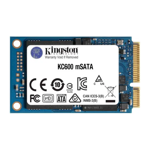 .mSATA SSD 512GB Kingston KC600 [R/W:550/500MB/s, 90K/80K IOPS, 300TBW, 1M...