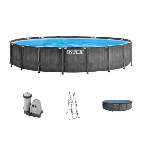 7 - Intex 26744 Piscina Сadru Metal PREMIUM GREYWOOD 549x122cm, 24311L