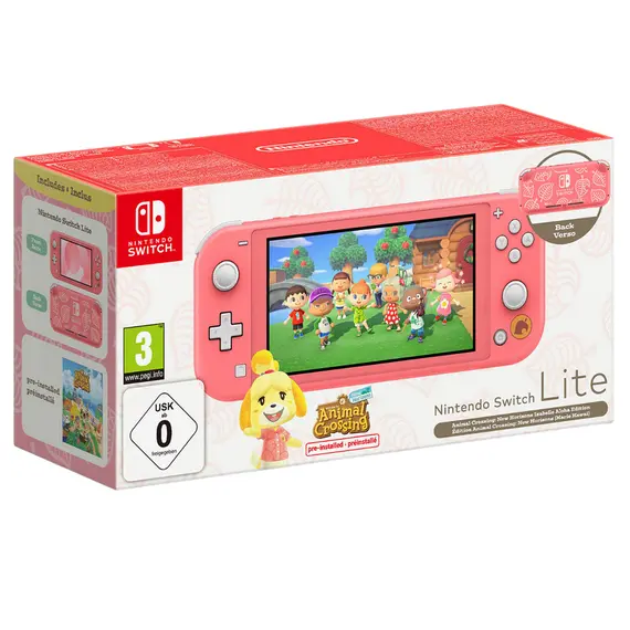Nintendo Switch Console Lite - Coral Bundel New Horizons & NSO 3month 48491