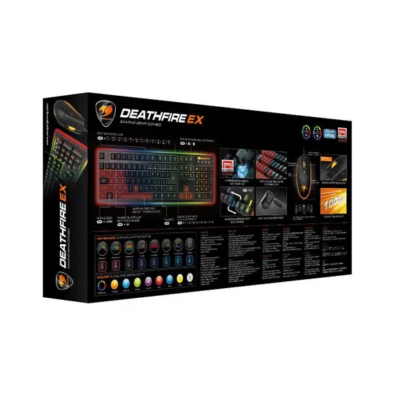 20 - Gaming Keyboard & Mouse Cougar Deathfire EX, 8-Effect Multicolour...
