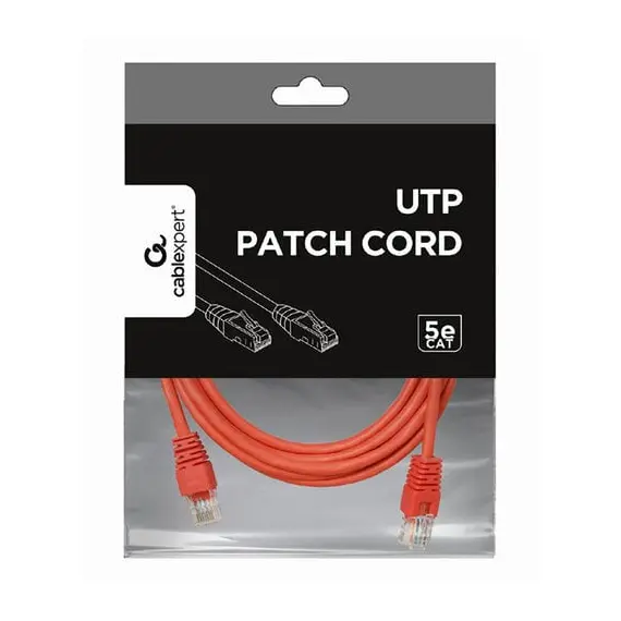4 - 3m, Patch Cord Red, PP12-3M/R, Cat.5E, Cablexpert, molded strain...