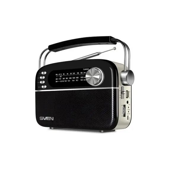 2 - Speakers SVEN Tuner "SRP-505" Black 3W, Bluetooth, FM/AM/SW, USB,...