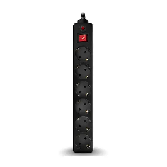 7 - Surge Protector 6 Sockets, 5.0m, Sven Optima, BLACK, Retail color...