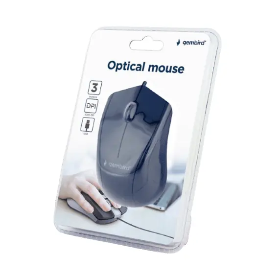 5 - Mouse Gembird MUS-3B-02, Optical, 1000 dpi, 3 buttons, Ambidextrous,...