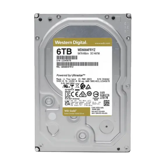 3.5" HDD 6.0TB-SATA-256MB Western Digital "Gold (WD6004FRYZ)", Enterprise,...