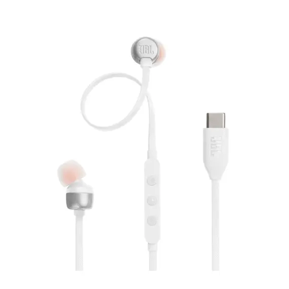 Earphones Bluetooth JBL T310C. White 35644