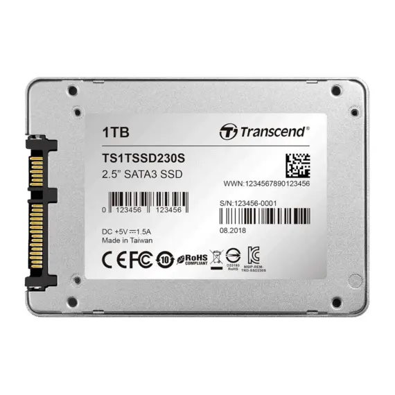 8 - 2.5" SATA SSD 2.0TB Transcend "SSD230" [R/W:560/520MB/s, 85/89K...
