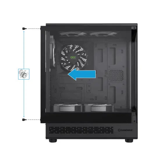 9 - Case ATX GAMEMAX Vista COC, w/o PSU, 0.6mm, 5x120mm ARGB, ARGB Strip,...
