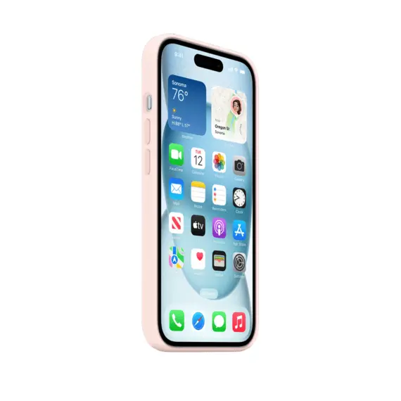 2 - iPhone 15 Silicone Case with MagSafe - Light Pink