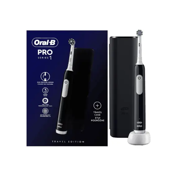 4 - Electric Toothbrush Braun D305.513.3 Pro Series 1 Black Cross Action