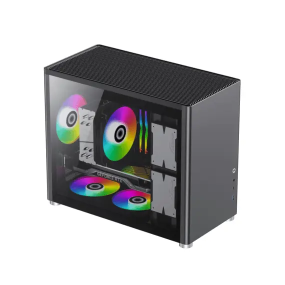 16 - Case mATX GAMEMAX Spark, w/o PSU, 0.8/0.6mm, Front Metal, Dual Side...