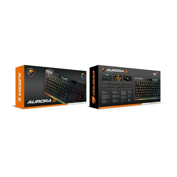 4 - Gaming Keyboard Cougar Aurora S, Carbonlike Surface, 8-Effect...