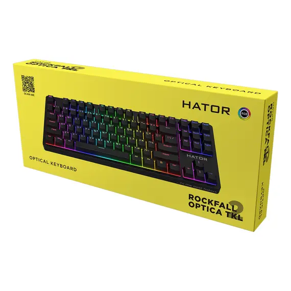 4 - Gaming Keyboard HATOR Rockfall 2 Optica TKL, RGB, 1.8m, USB, EN/UA,...