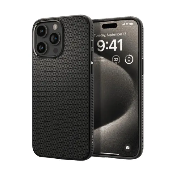 8 - Spigen iPhone 15 Pro Max, Liquid Air, Matte Black