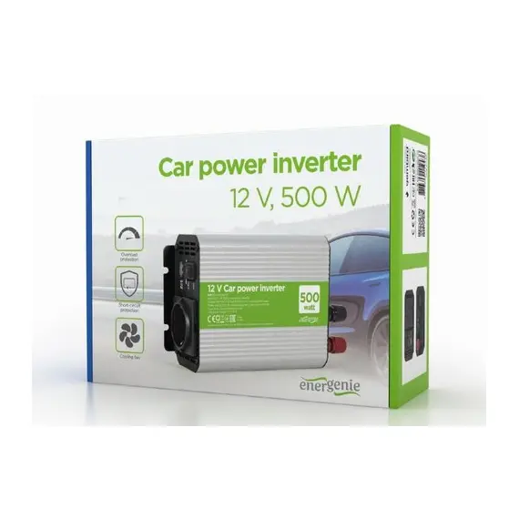 7 - Inverter Energenie car power: Max.500W, 12 V, EG-PWC-033