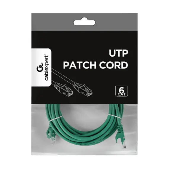 6 - Patch Cord Cat.6U 5m, Green, PP6U-5M/G, Cablexpert, Stranded Unshielded