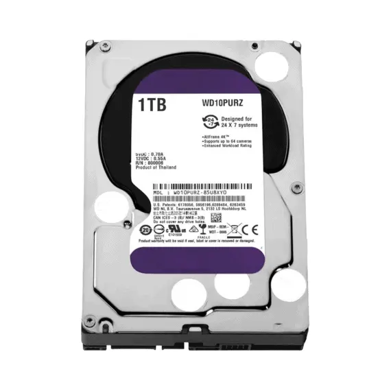 5 - 3.5" HDD 1.0TB-SATA- 64MB Western Digital "Purple (WD10PURZ)",...