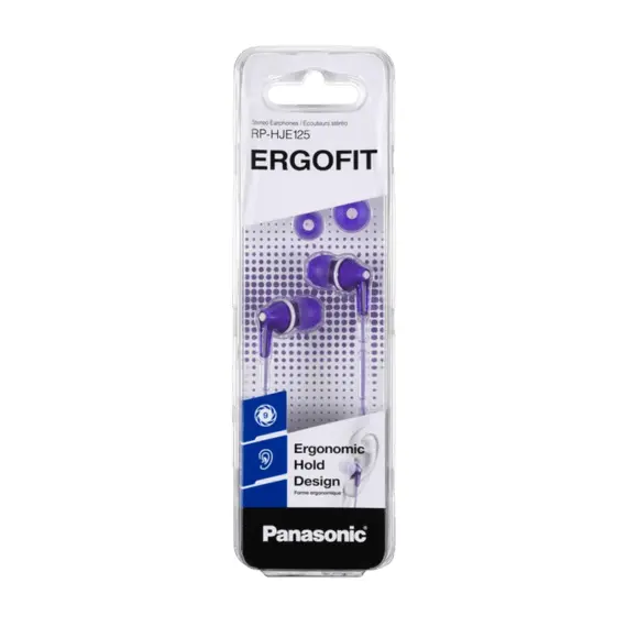 Earphones Panasonic RP-HJE125E-V Violet, w/o Mic, 1 x mini-jack 3.5mm 21049