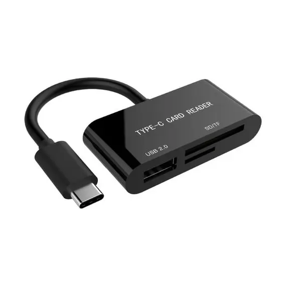 4 - Type-C Card Reader USB,SD, TF (microSD) Gembird "UHB-CR3-02"