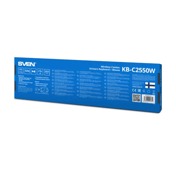 12 - Wireless Keyboard & Mouse SVEN KB-C2550W, Scissors keys, Fn keys,...