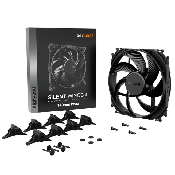 2 - PC Case Fan be quiet! Silent Wings 4 PWM, 140x140x25 mm, 