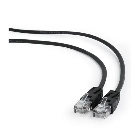 6 - 1 m, Patch Cord Black, PP12-1M/BK, Cat.5E, Cablexpert, molded strain...