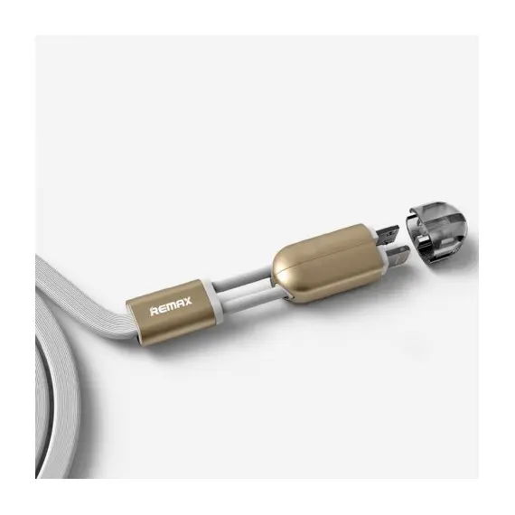 2 - Lightning+Micro-USB Cable Remax, Binary, White