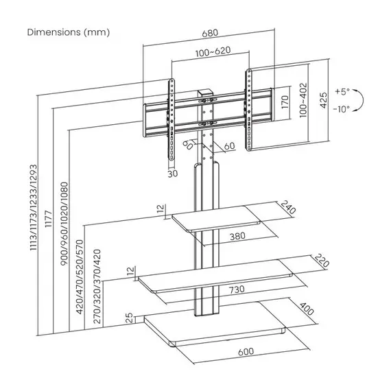 2 - Display/TV Floor Stand Reflecta Elegant 75BWS2