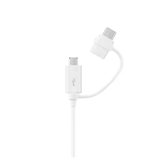 2 - 2in1 Cable Samsung, Type-C+Micro-USB, White