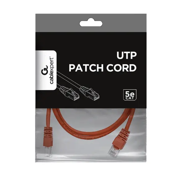 4 - 1 m, Patch Cord Red, PP12-1M/R, Cat.5E, Cablexpert, molded strain...