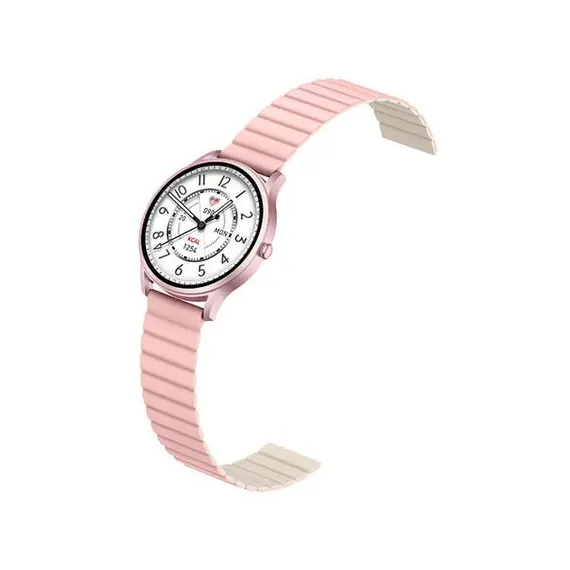5 - Kieslect Smart Watch Lora, Leather Strap, Pink