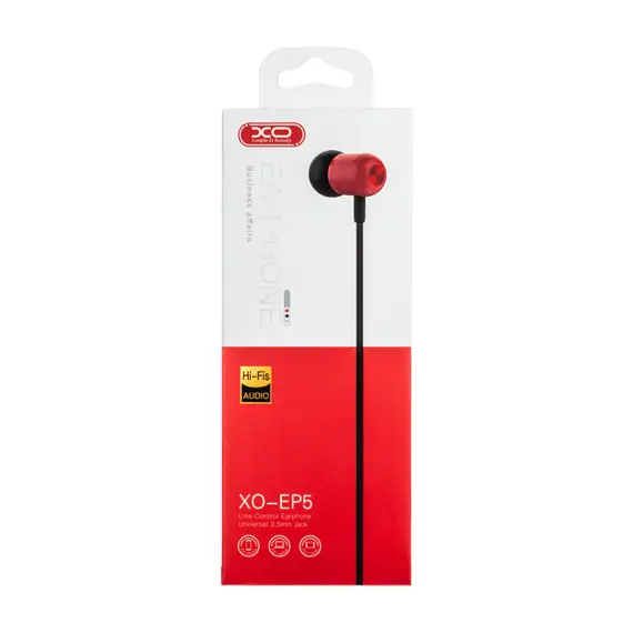 5 - XO earphones, EP5 stereo earphone, Red