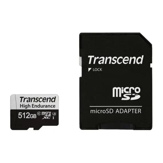 .512GB MicroSD (Class 10) UHS-I (U3),+SD adapter, Transcend "TS512GUSD350V"...