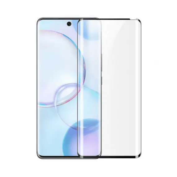 3 - Cellular Tempered Glass Curved for Sam. Gal. S21 Ultra, Black