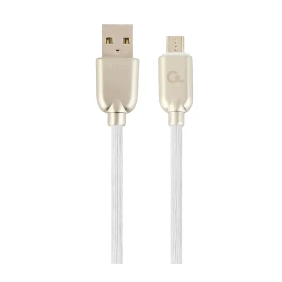3 - Blister MicroUSB/USB2.0, 2.0 m, Cablexpert Premium Rubber White,...