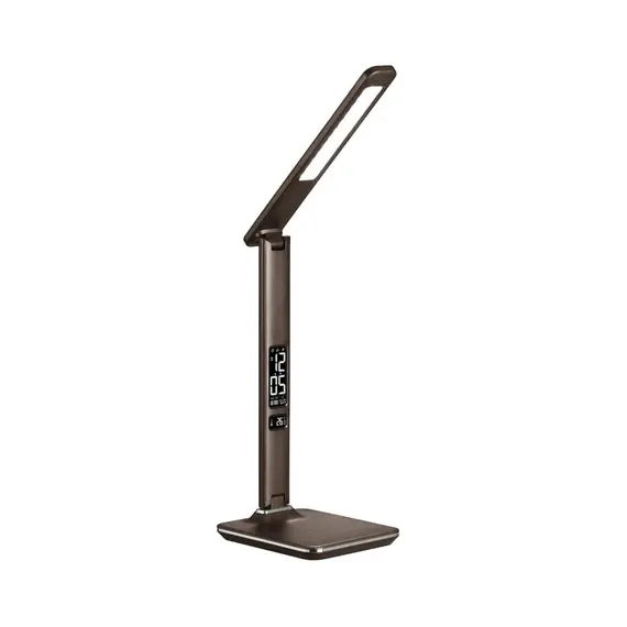 4 - PLATINET DESK LAMP 14W + LCD WITH CLOCK AND TEMPERATURE + USB charger...