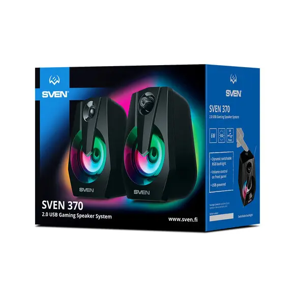 5 - Speakers SVEN "370" Black, 6w, USB power / DC 5V