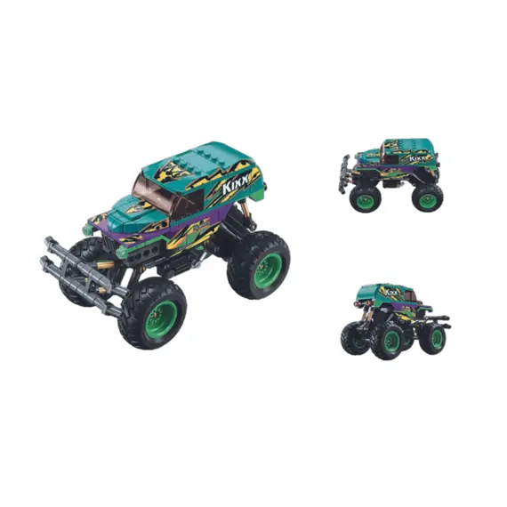 5 - B1161 Set de construcție „Monster Truck verde-mov”, cu inerție