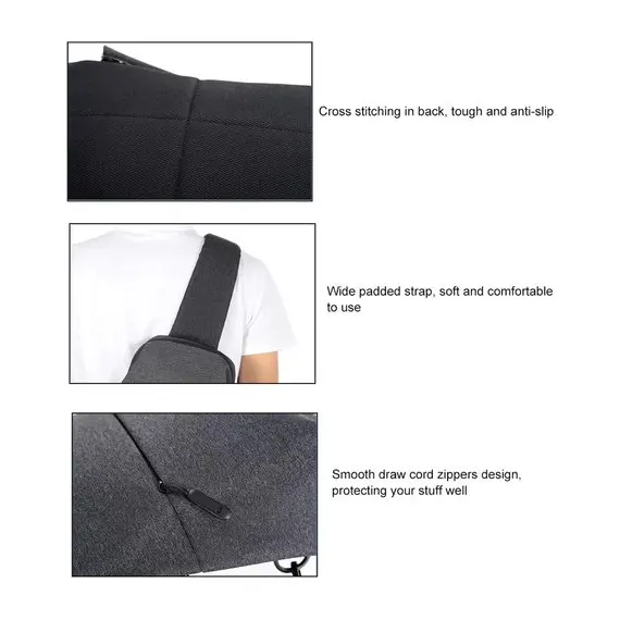 5 - Xiaomi Mi City Sling Bag (Light Gray)