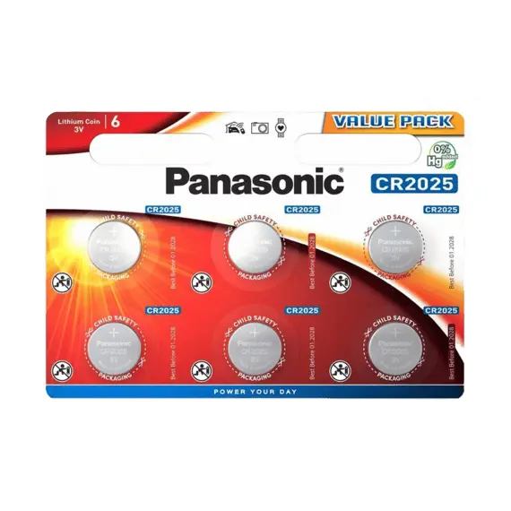 3 - CR2025, Blister*6, Panasonic, CR-2025EL/6B