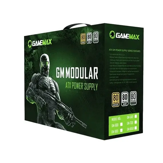 7 - Power Supply ATX 1050W GAMEMAX GM-1050, 80+ Silver, Semi-modular,...